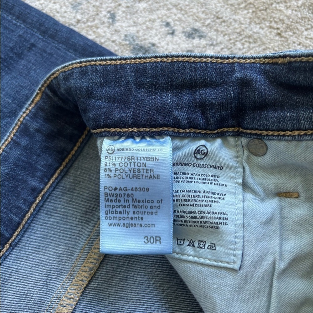 AG ‘The Farrah’ Dark Blue High-Rise Skinny Ankle Jeans - Picture 5 of 10
